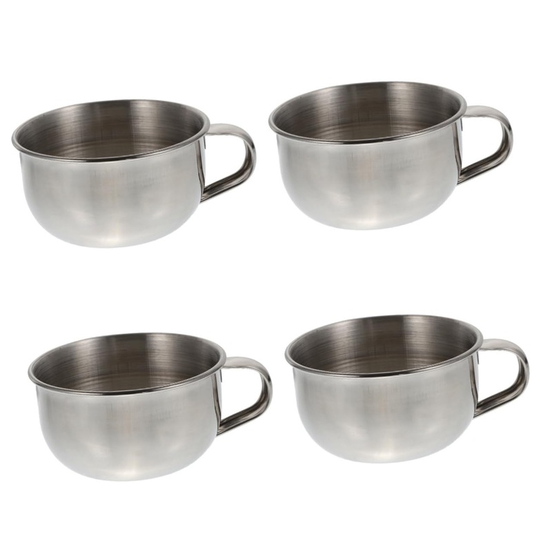 minkissy 4 Pieces Shaving Soap Bowl Rice Bowl Bubble Stainless Steel Man