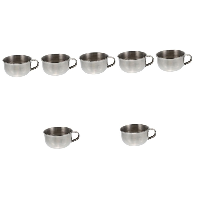 minkissy 7 Pcs Shaving Soap Bowl Stainless Steel Man Soap Bubbles Wooden
