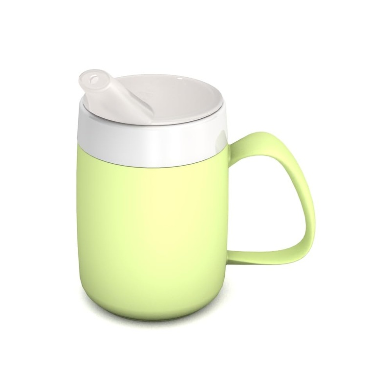 Ornamin mug with drinking trick with spout attachment luminescent