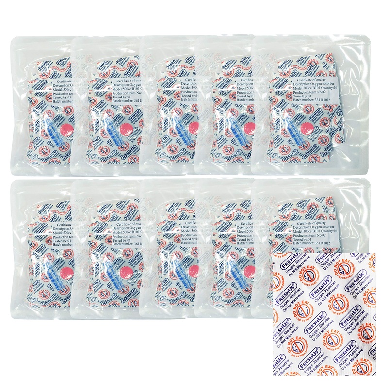 AWApackage 500 CC oxygen absorber (10 individual packs with 10 packs each a total of 100 packs) – long -term food storage (100 500 cc) 100 500 CC