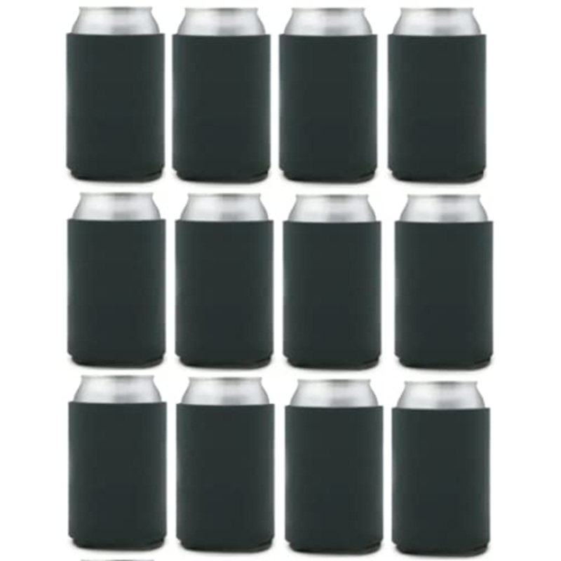 Can Cooler Sleeves Blank Poly Foam (12, Charcoal) 12 Charcoal