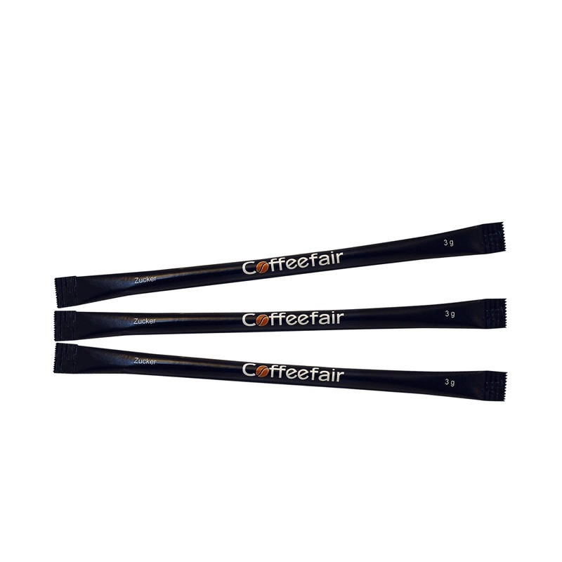 Coffeefair Premium Zuckersticks Slim Stick Line 1000 x 3G sugar white portion sugar with a perfect amount of 3G fine sugar portioned ideal for the catering or the office approx. 13cm long
