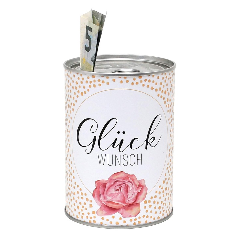 Dekohelden24 metal money box tin design motif: congratulations- 8.6 cm x H 12 cm 1 piece (1 pack) money box congratulations