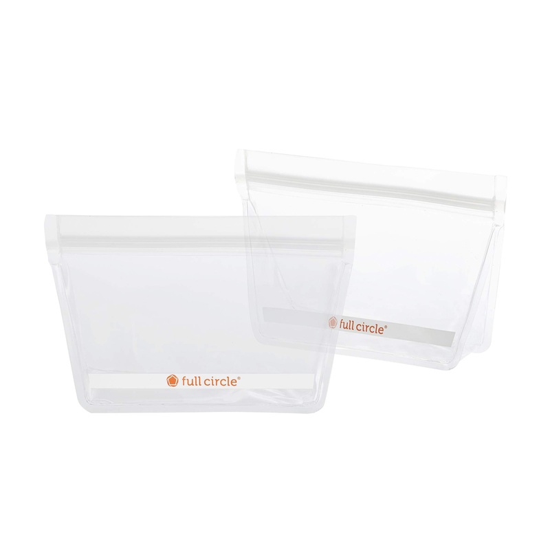Full Circle ZipTuck Reusable Plastic Bags Snack Set, Clear Snack Set Clear