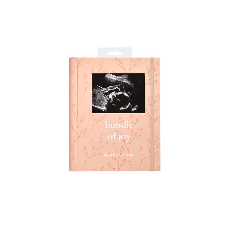 Little Pear Bundle of Joy Pregnancy Journal Keepsake Pregnancy Memory Book with Sonogram Photo Insert First Through Third Trimester Pregnancy Milestone Tracker with Ultrasound Photo Cover Peach