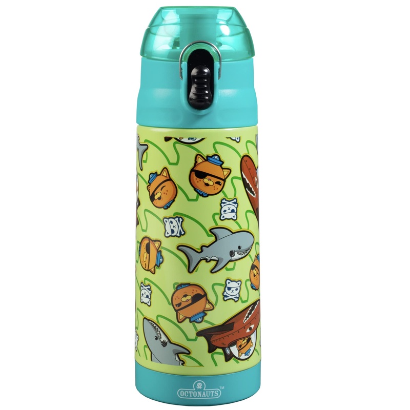 Octonauts Stainless Steel 13 oz Teal Insulated Lunch Water Bottle for Boys or Girls – Easy to Use for Kids – Reusable Spill Proof BPA-Free  From Hit Show Above and Beyond