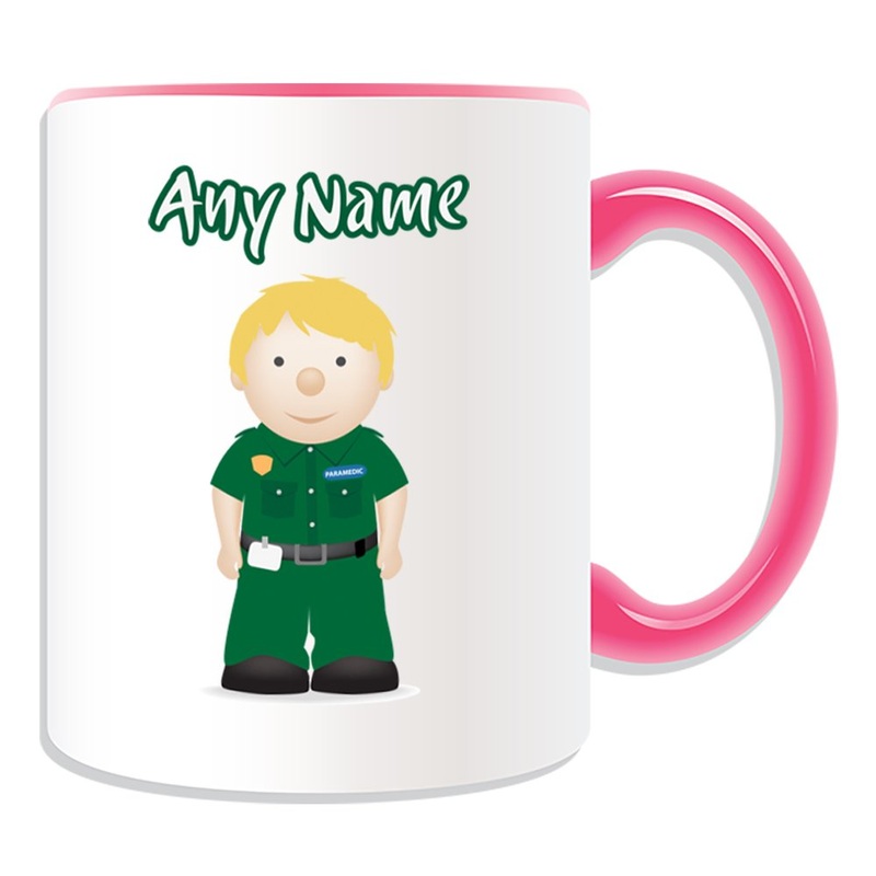 Personalized gift-paramedic male blond hair (career design color options)-any name message on your unique-National NHS hospital rose