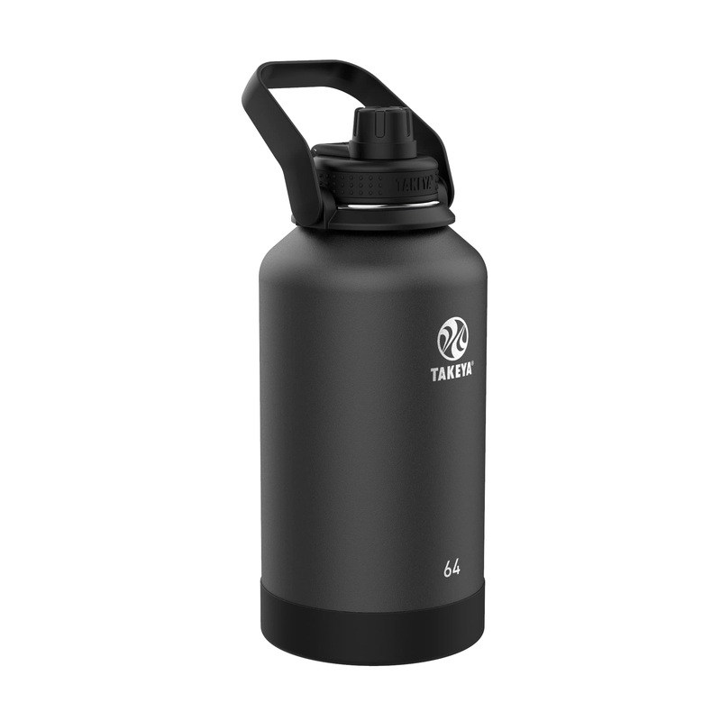Takeya Wide Handle Spout Bottle, 64 Ounce, Onyx Oynx 64 oz Spout Lid