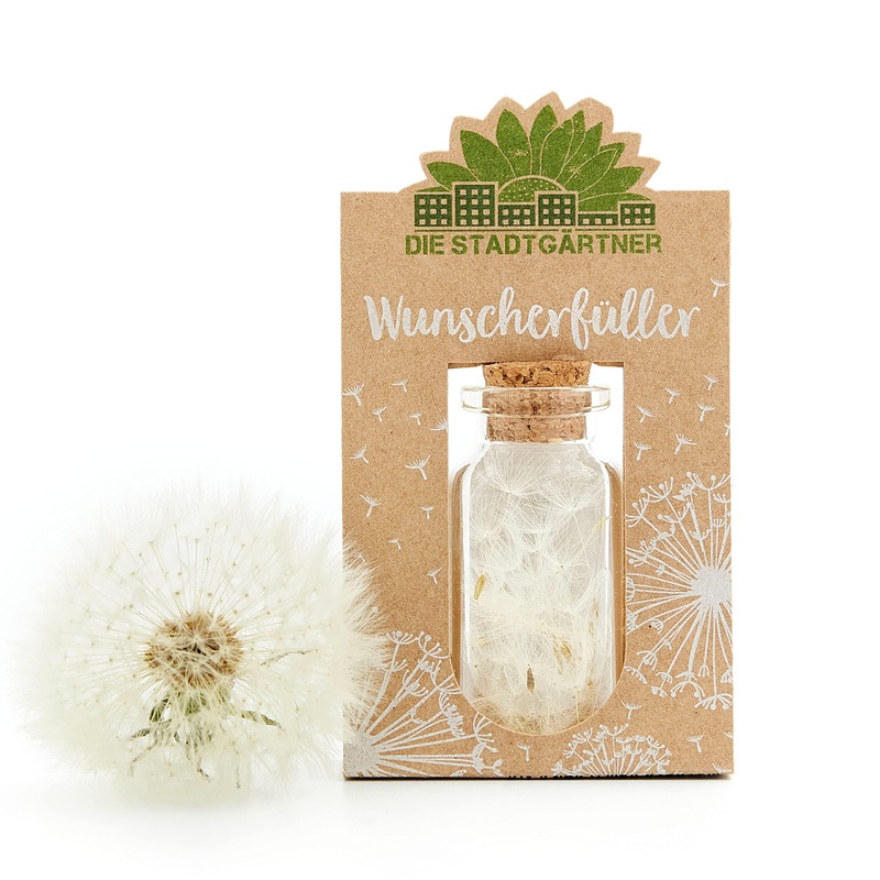 The city gardeners “Wunsch f ller I Small Pustblumen umbrella in the glass to give away good wishes I ideal as a birthday present & wedding gift i lucky glass i handmade in Germany