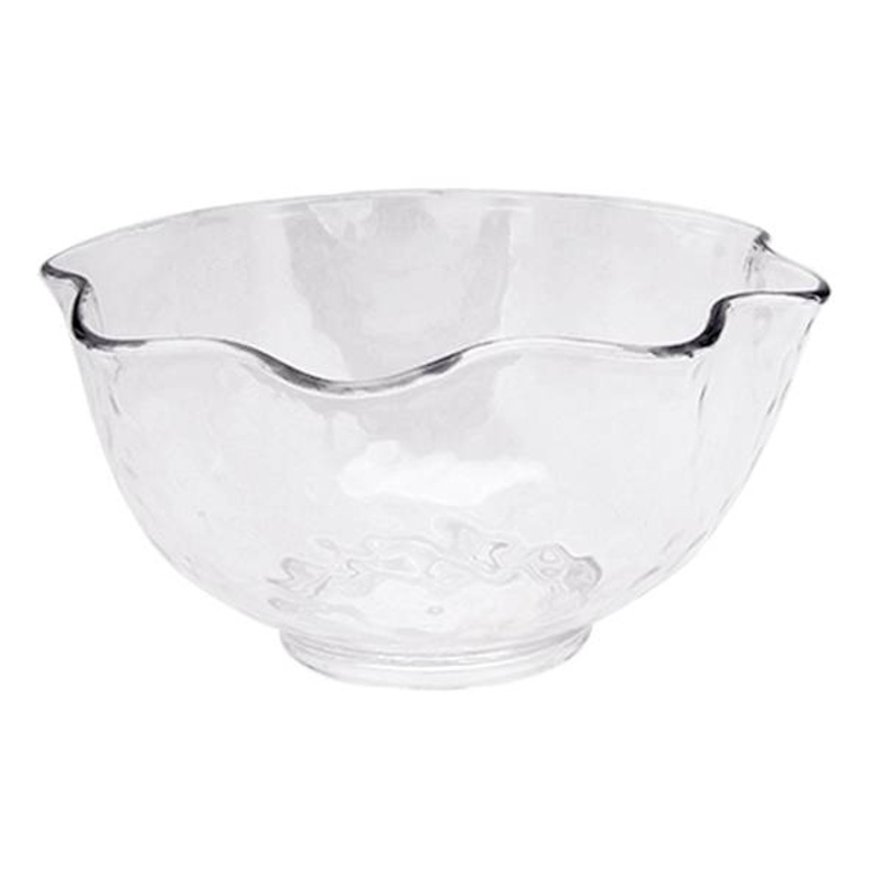 Clear Wave Rim Acrylic Serving Bowl, Small
