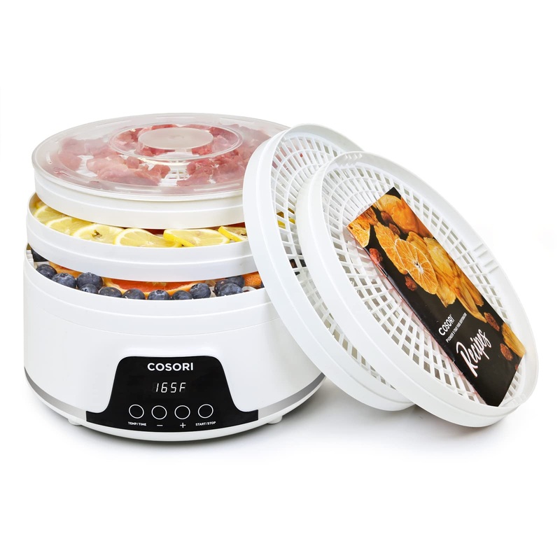 COSORI Food Dehydrator for Jerky, Fruit, Meat, Dog Treats, Herbs, Vegetable, Mushrooms, and Egg, 5 Trays Machine, Small BPA-Free Dryer with Timer and Temperature Control, Up to 165F, 50 Recipes 5 Trays Dehydrator(CFD-N051-W)
