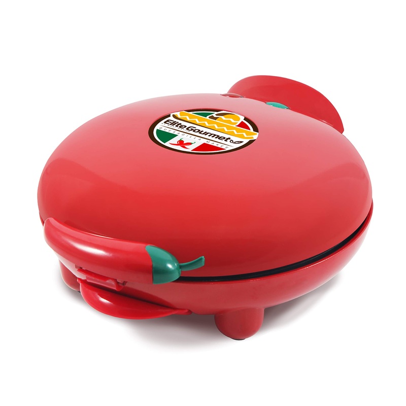 Elite Gourmet EQD413# Non-Stick Electric, Mexican Taco Tuesday Quesadilla Maker, Easy-Slice 6-Wedge, Grilled Cheese, 8 Inch, Red 8″
