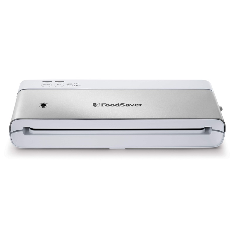 FoodSaver Compact Vacuum Sealer Machine with Sealer Bags and Roll for Airtight Food Storage and Sous Vide, White White Sealing Machine