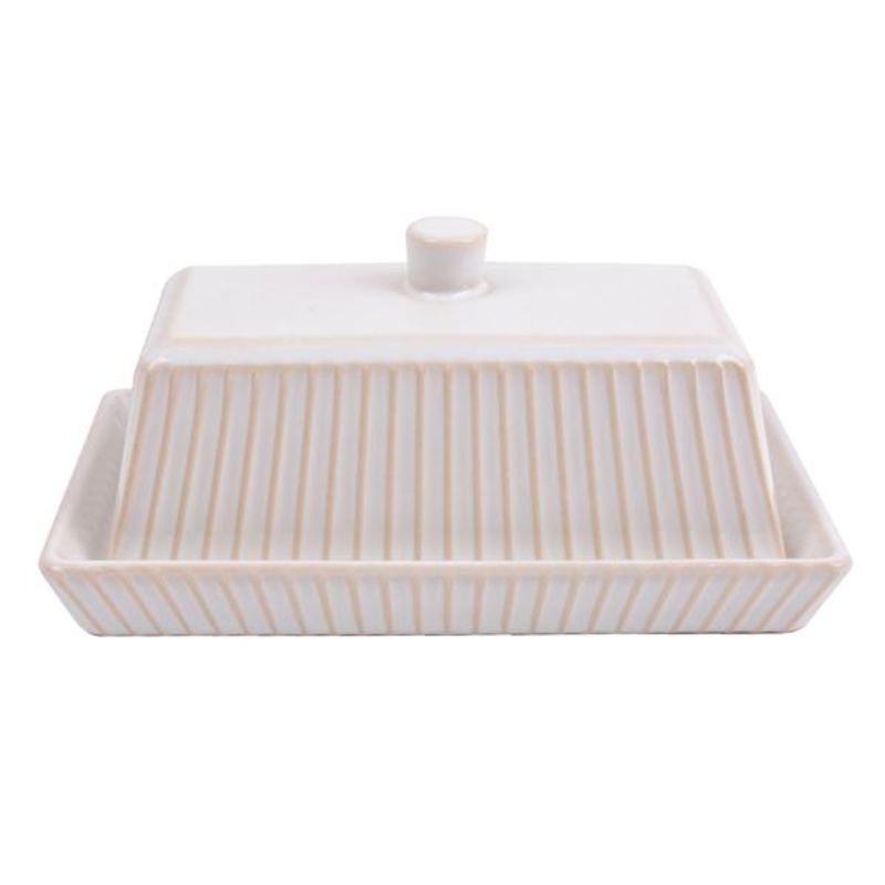 Honeybloom Pasadena Butter Dish, White