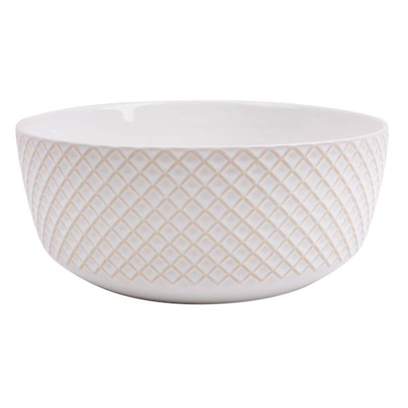Honeybloom Pasadena White Serving Bowl,10″