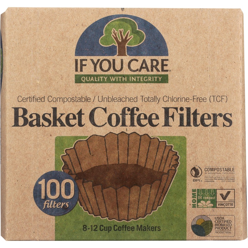 If You Care Coffee Filter Baskets ( 1×100 CT ), Fits 8-12 Cup Drip Coffee Makers