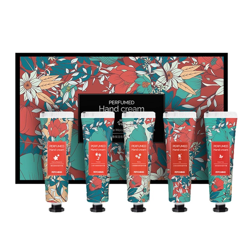 Moisturizing hand cream 5 pieces of plants Hand cream Moisturizing Hand care cream gift set Hand moisture cream for dry hands Non -fat hand lotion for cracked hands