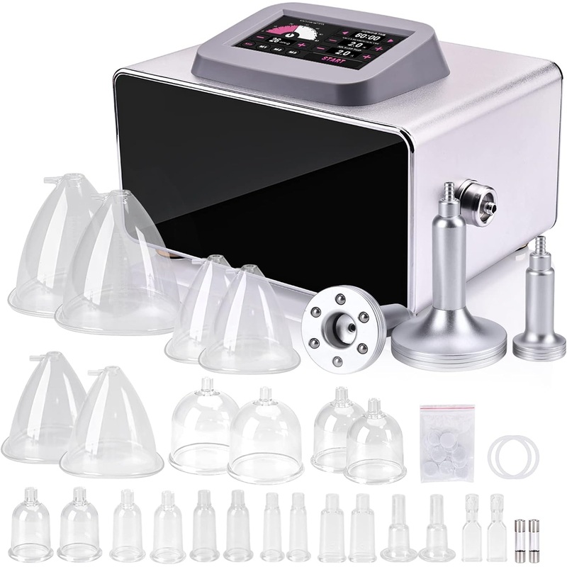 Pet Baby Upgraded Vacuum Therapy Machine, Touch Screen Cupping Set Professional Massager Machine with 24 Cups and 3 Pumps, 0-60 cm Hg