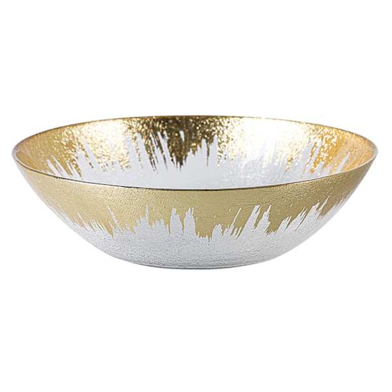 Prosecco Gold Foiled Rim Glass Bowl, 9.7″
