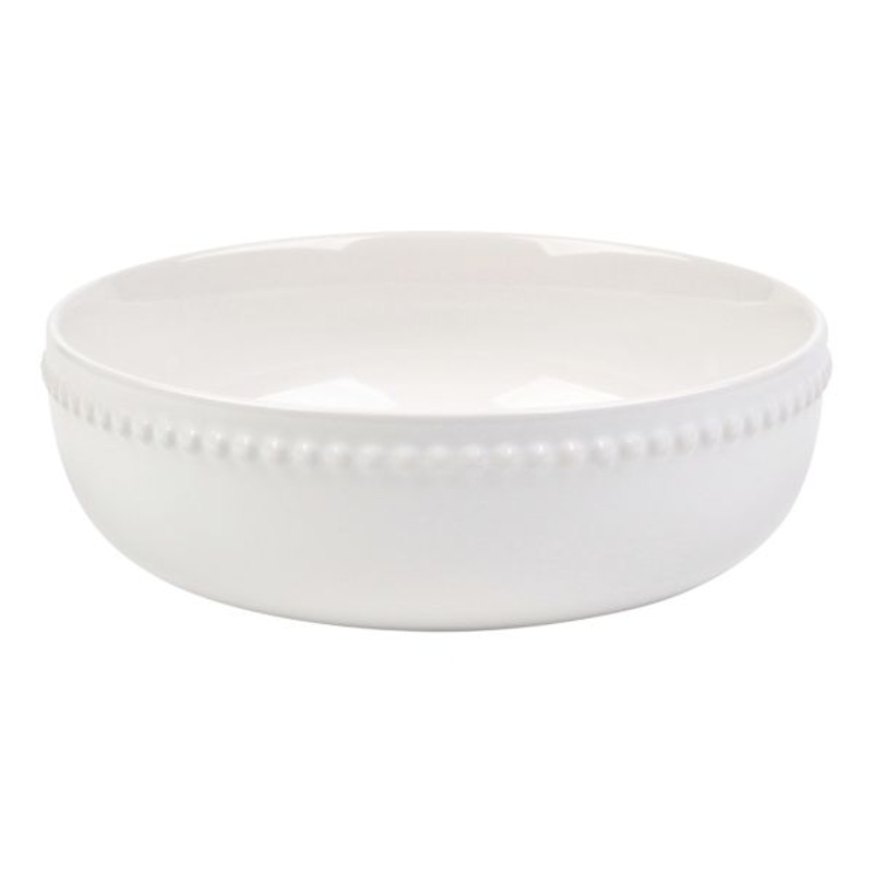 Providence Large White Beaded Stoneware Serving Bowl