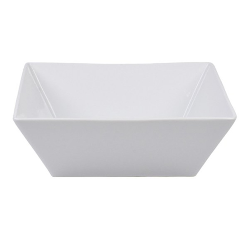 Super White Hard Square Porcelain Serving Bowl, 13″