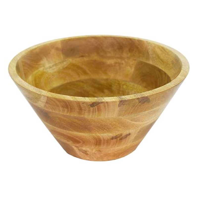 Tapered Wooden Serving Bowl, 12″