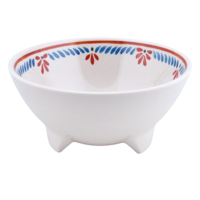 White Floral Melamine Salsa Bowl