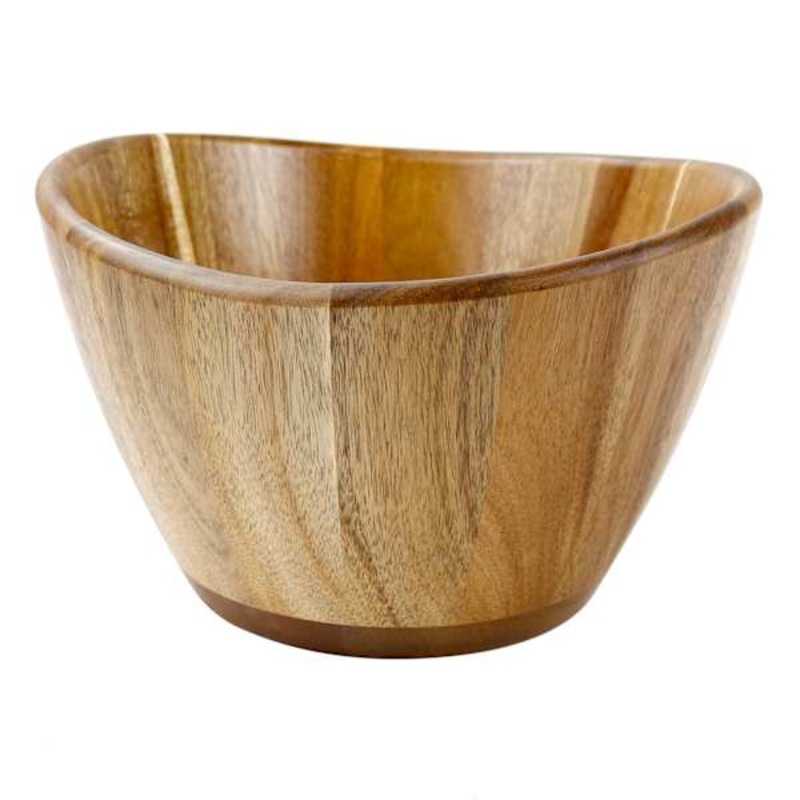 Wooden Asymmetrical Shaped Bowl, 9.2″