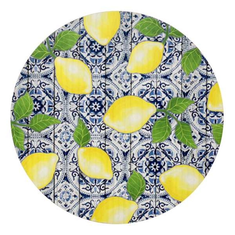 Blue Lemon Rotating Lazy Susan, 12″