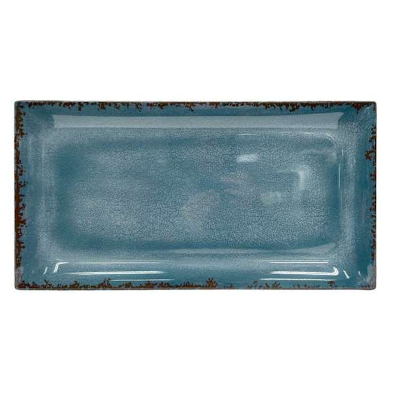Blue Melamine Serving Tray, 16×8.5