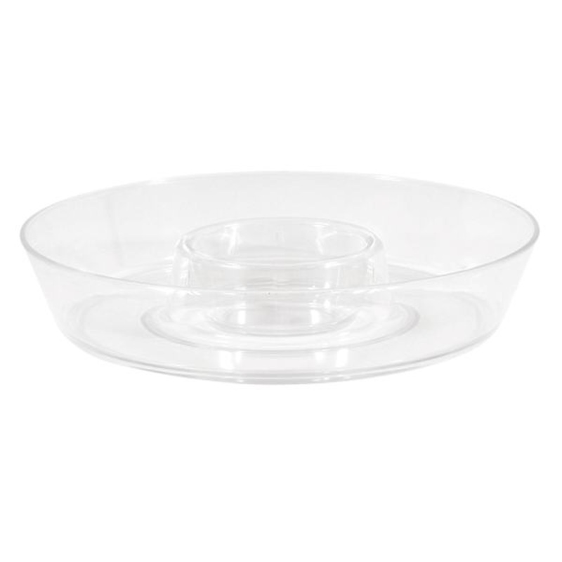Clear Acrylic Chip & Dip Platter, 13″