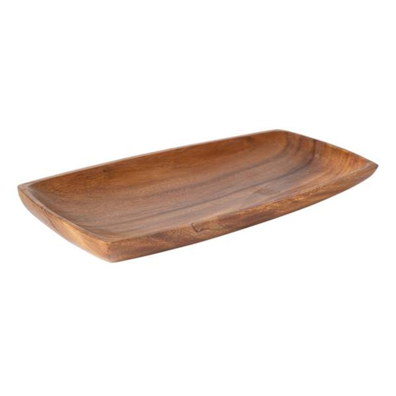 Curved Rectangle Wooden Tray, 13″