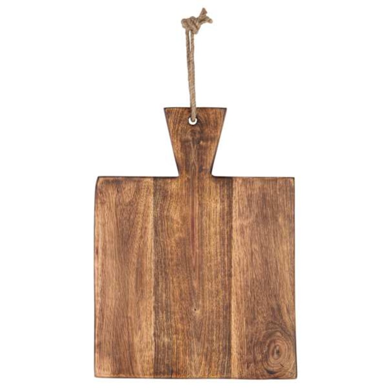 Dark Natural Wood Square Cutting Board, 10″