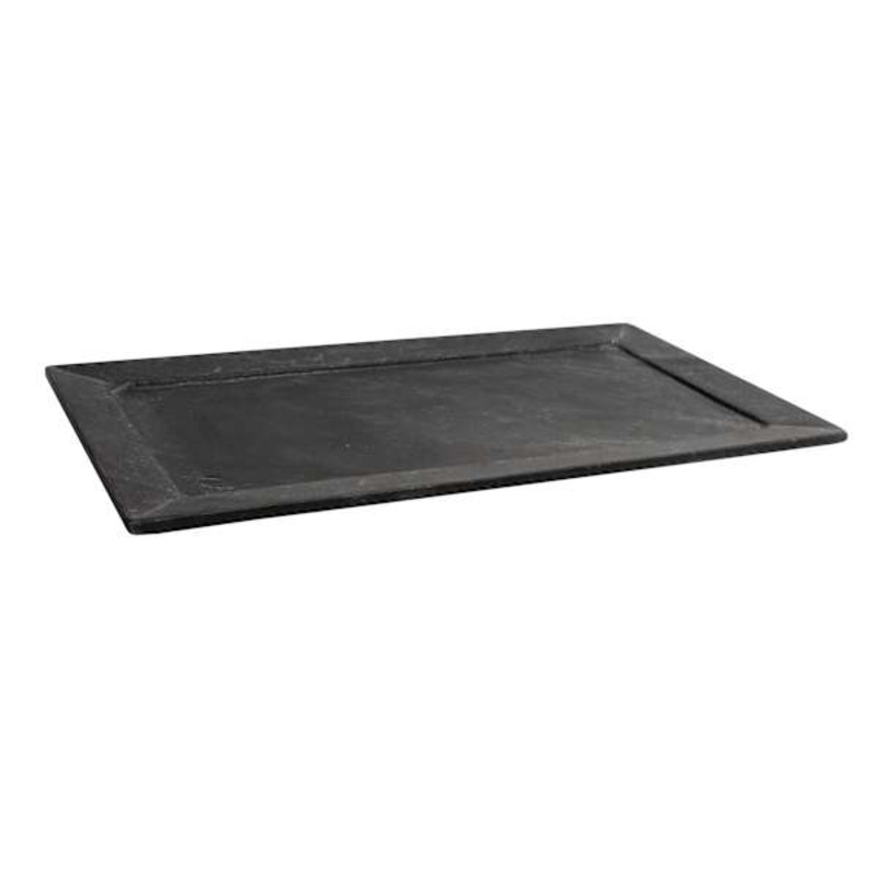 Grey Marbled Rimmed Rectangle Tray, 16×9