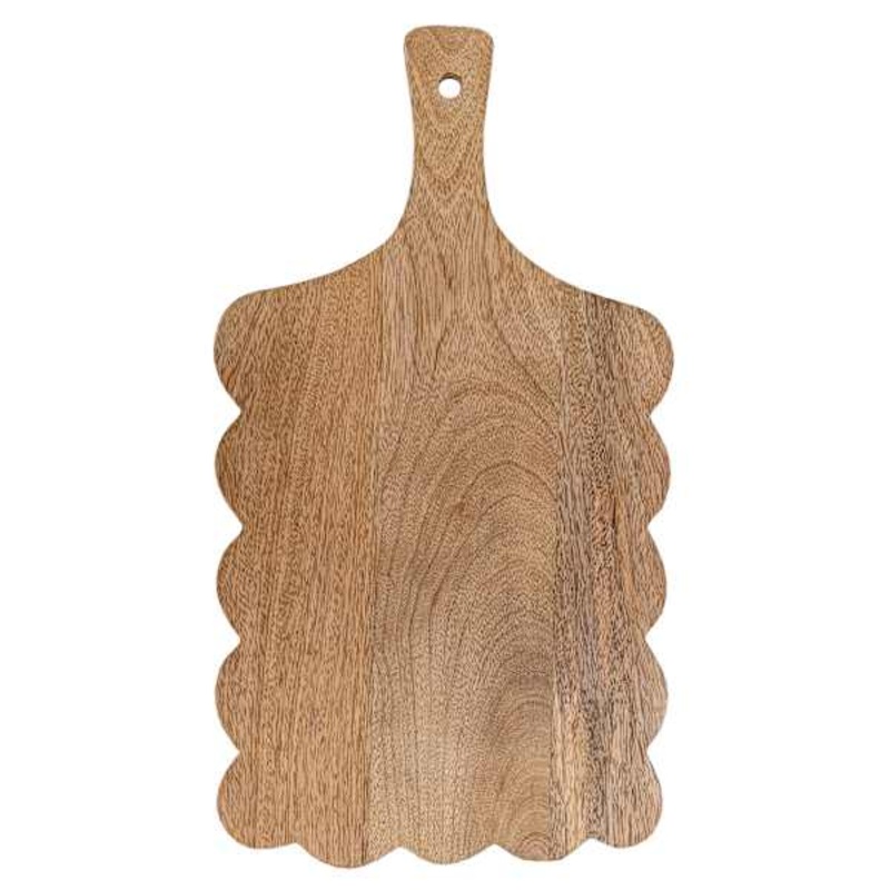 Mango Wood Scallop Serving Board, 18×10