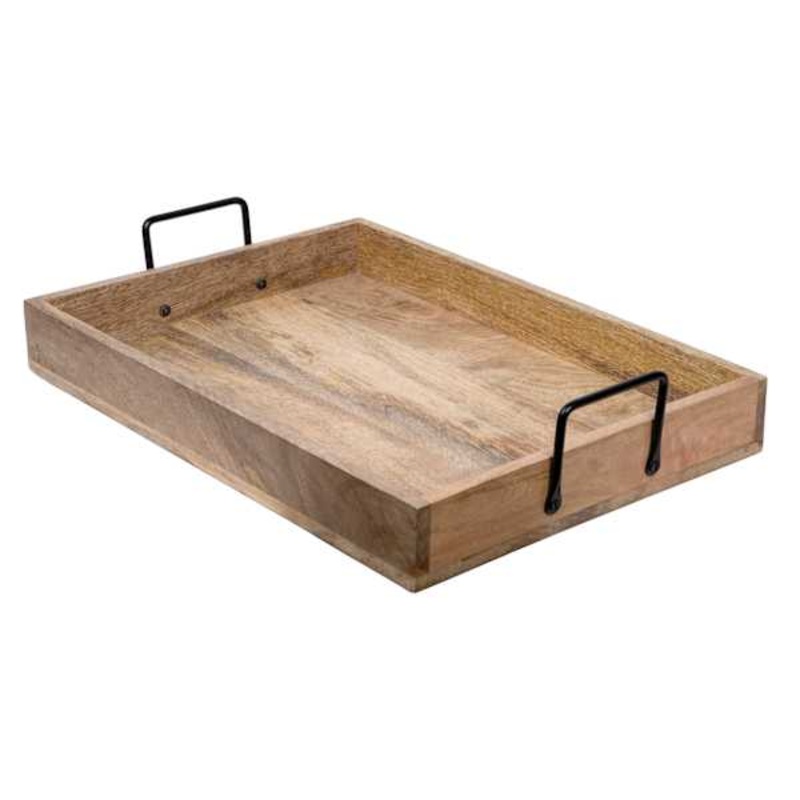 Mango Wood Tray with Handles, 16.5×12