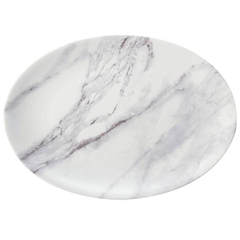 Marbled Melamine Oval Platter, 18″