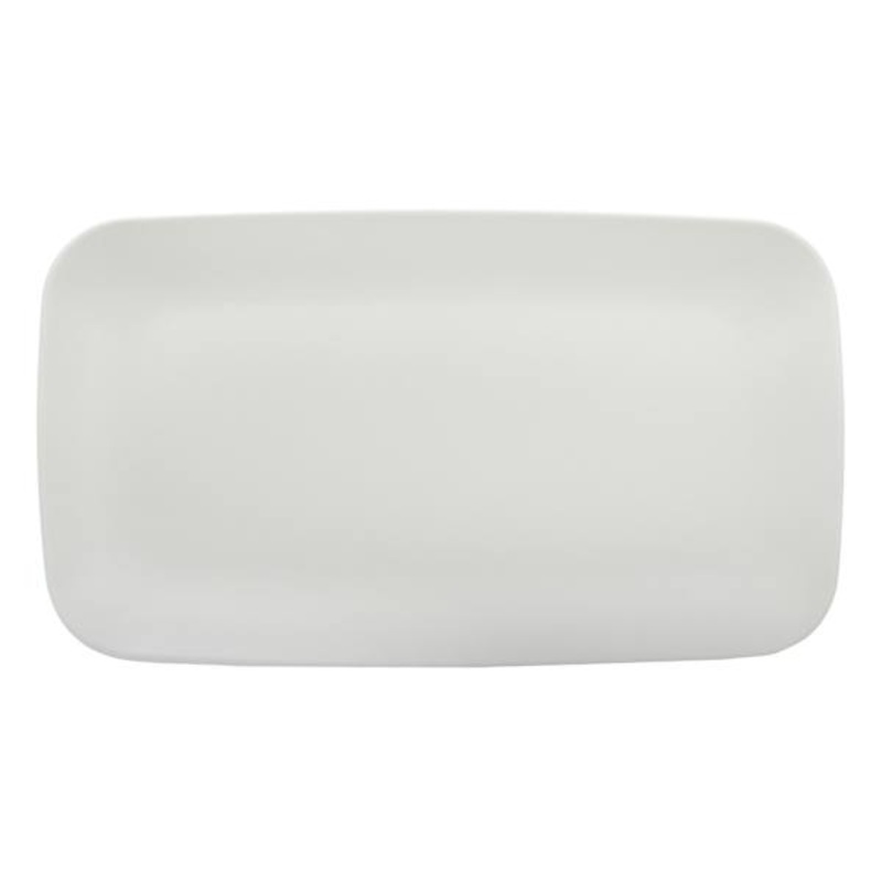 Matte Grey Soft Square Melamine Serving Tray, 16″