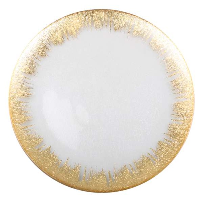 Prosecco Gold Foil Rim Glass Platter