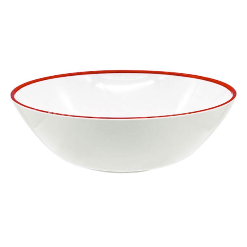 Red Rim Melamine Serving Bowl, 10″