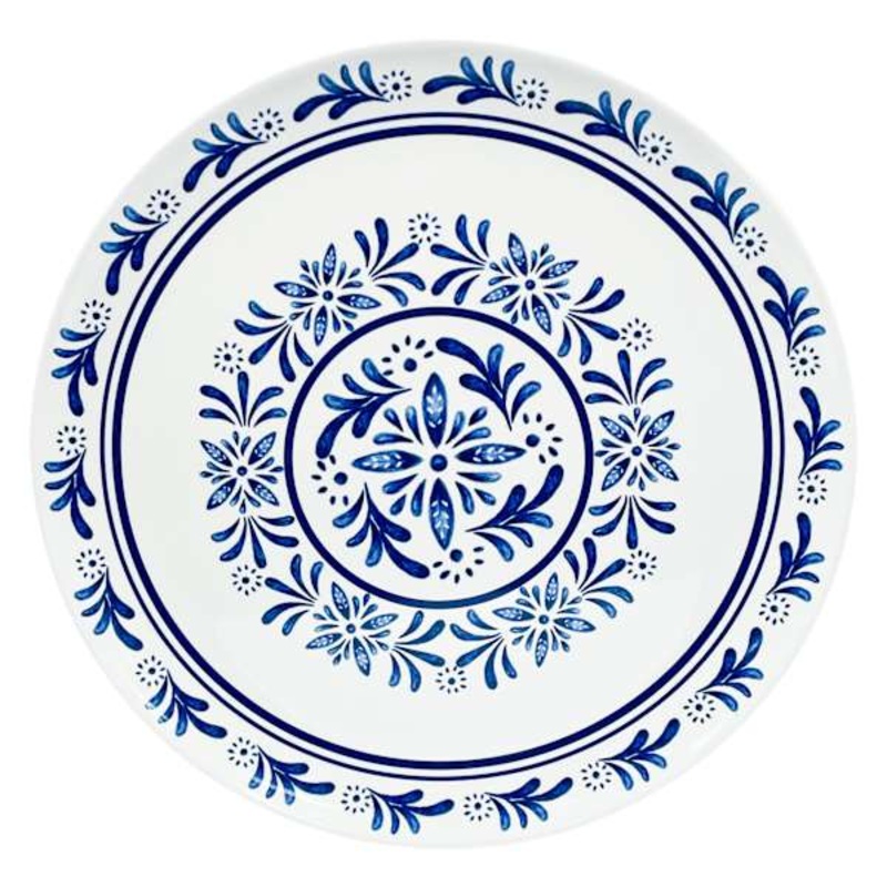 Round Blue Mosaic Melamine Serving Platter, 15″