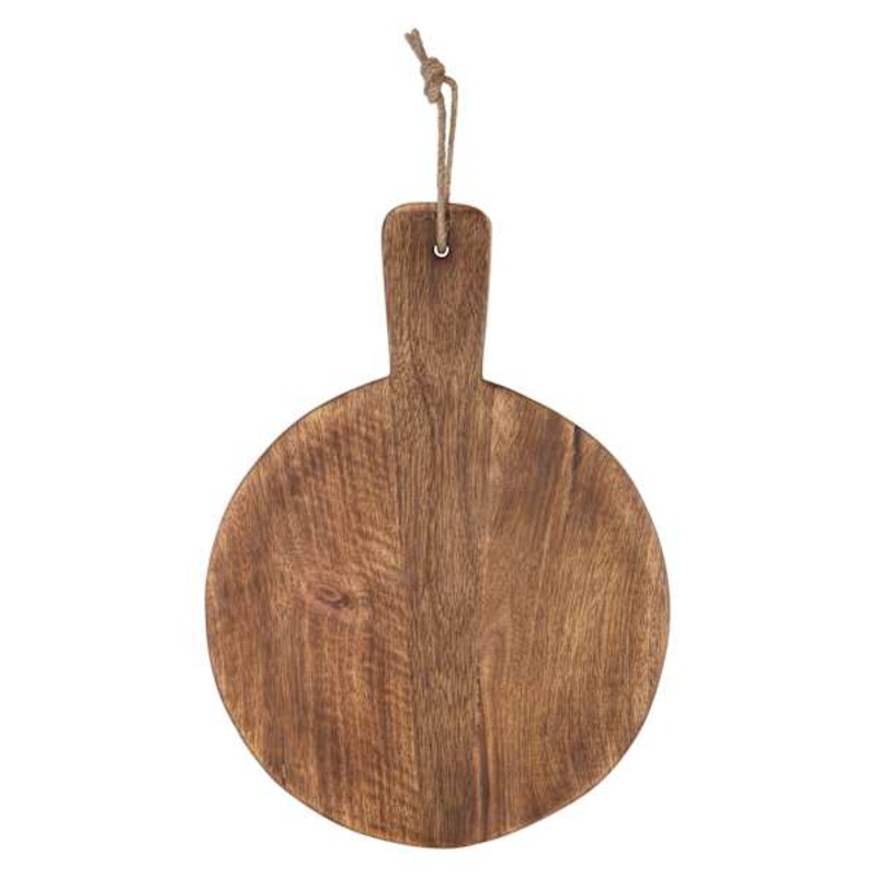 Round Dark Natural Wood Cutting Board, 13″