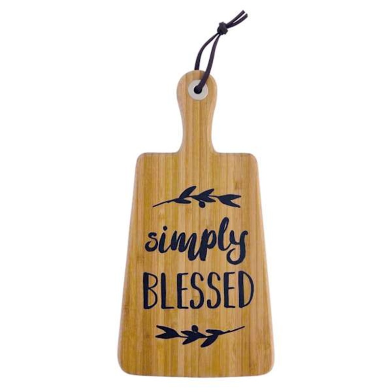 Simply Blessed Bamboo Wood Serving Board, 11.8″