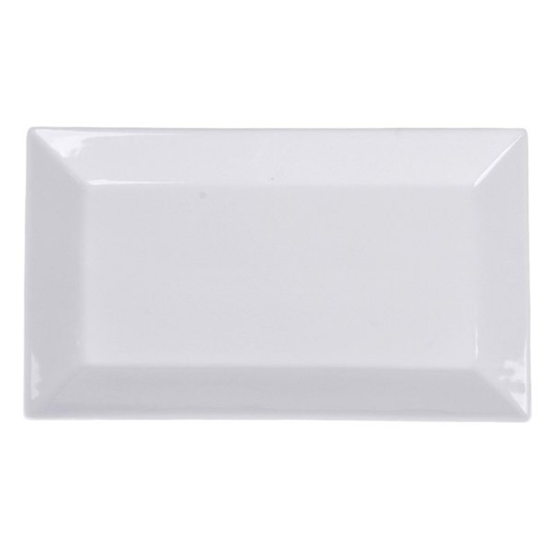 Super White Hard Square Porcelain Rectangle Platter, 16″