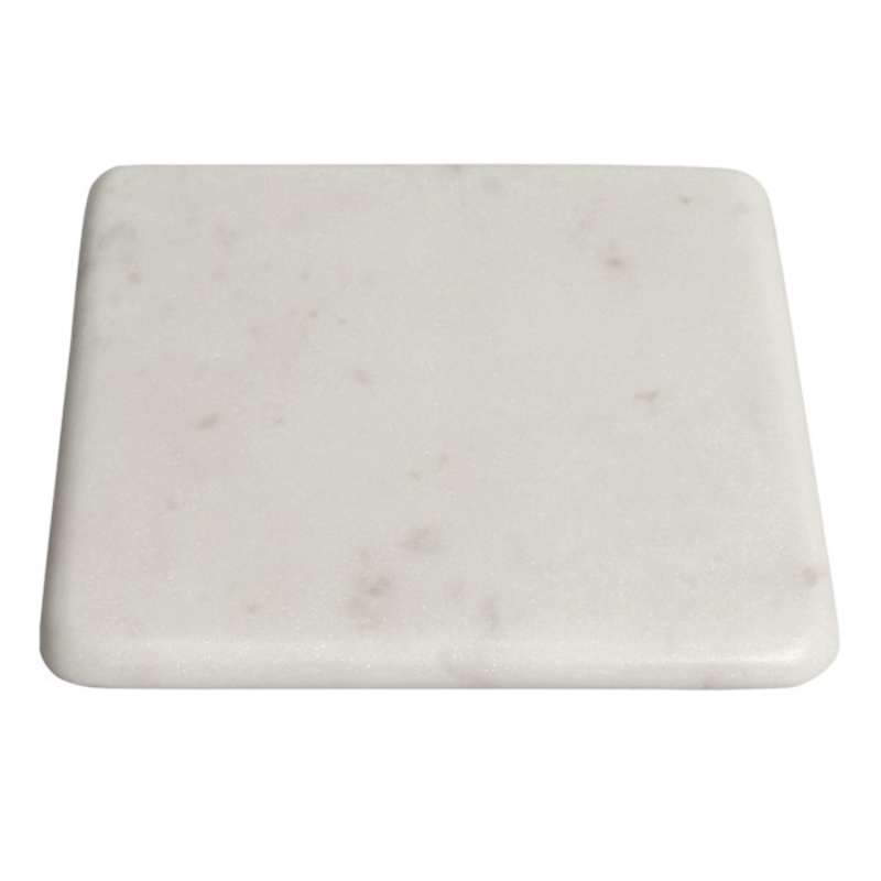 White Marbled Square Serving Board