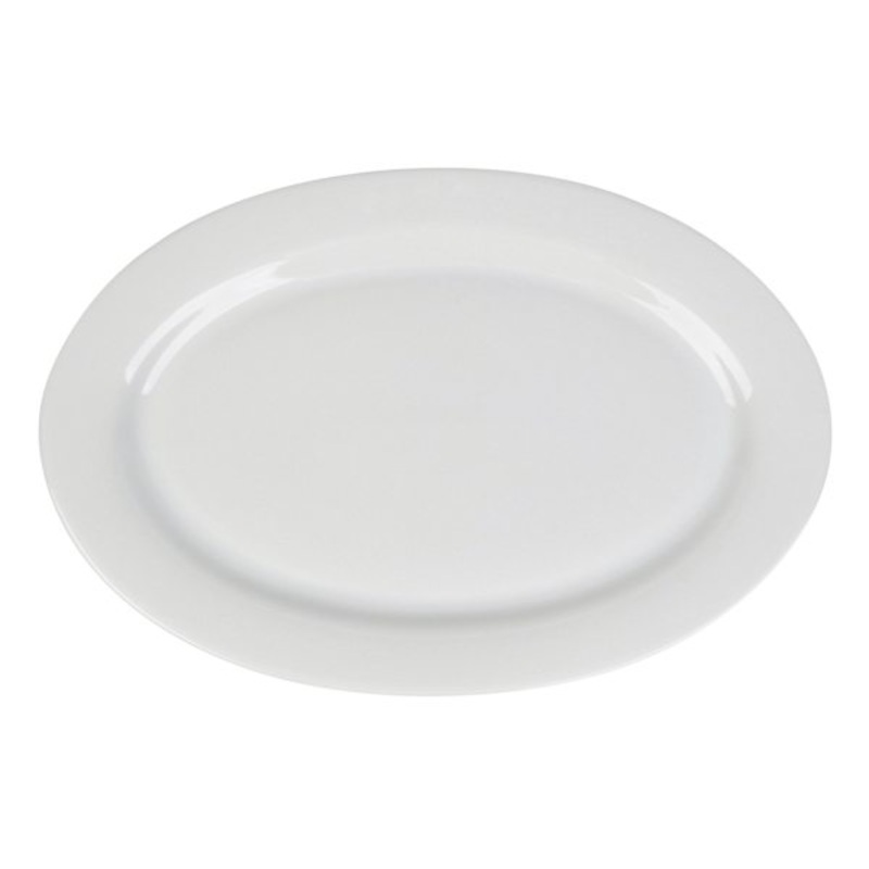White Porcelain Oval Platter, 16″