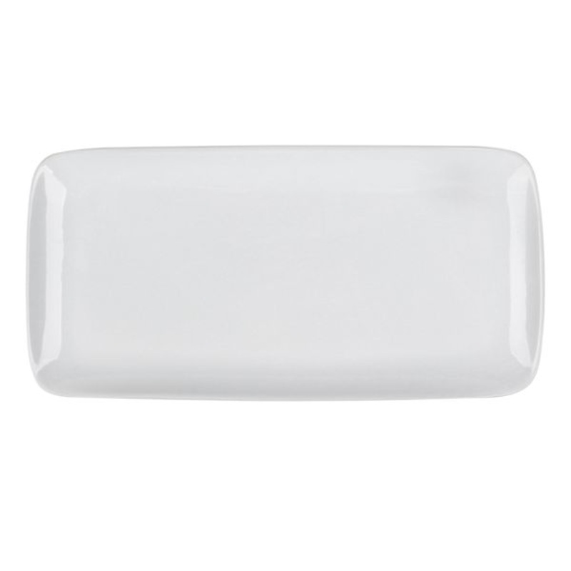 White Porcelain Rectangle Platter, 16″