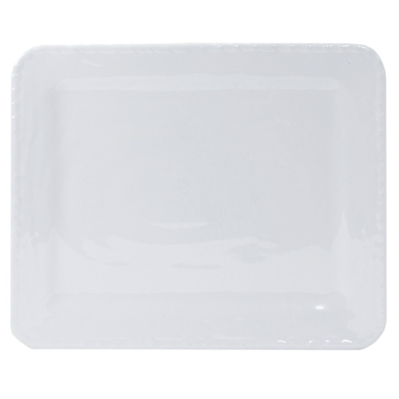 White Rope Melamine Serving Tray, 18″