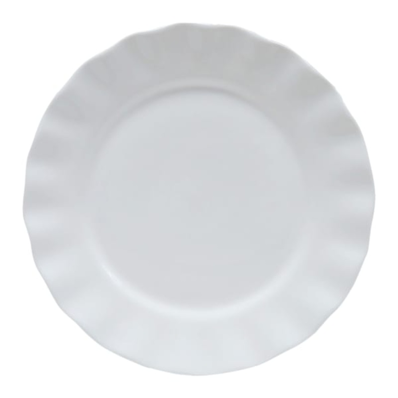 White Ruffle Dessert Plate