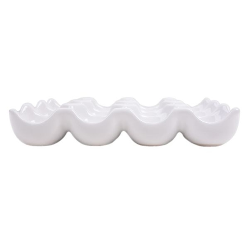 White Stoneware 12-Egg Holder